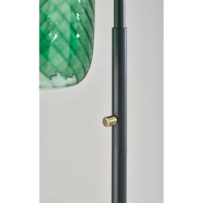 Derrick Floor Lamp Black With Brass Accents - Adesso 4 Derrick Floor Lamp Black With Brass Accents - Adesso - Image 2
