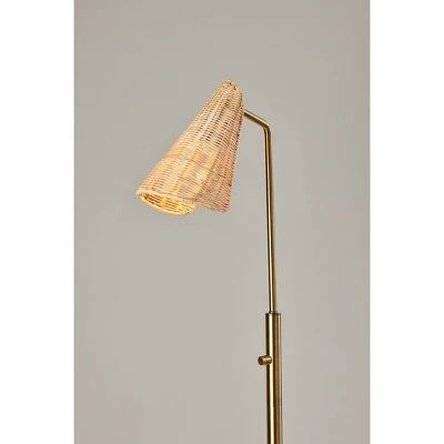 Cove Floor Lamp Antique Brass - Adesso 3 Cove Floor Lamp Antique Brass - Adesso