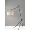 Adesso Varick Arc Lamp Black: Adjustable Boom Arm, Beige Linen Shade, ETL Listed, 73" Height -Adesso GUEST 0d1c08cd 6e7c 4ed2 ac8d 7dd402405528