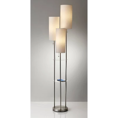 68" Trio Floor Lamp Silver - Adesso 4 68" Trio Floor Lamp Silver - Adesso - Image 2