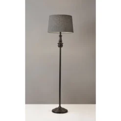 60" 3-way Charles Floor Lamp Black - Adesso -Adesso GUEST 11b19f1c 19ee 48e7 8571 81ecfe065caa