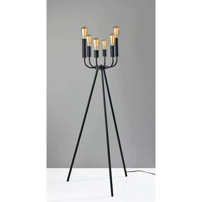 Adesso Rory Floor Lamp Black: Modern Metal Design, ETL Listed, 6 Bulb Capacity, Toggle Switch 3 Adesso Rory Floor Lamp Black: Modern Metal Design, ETL Listed, 6 Bulb Capacity, Toggle Switch