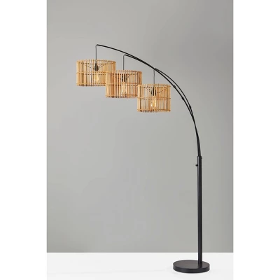 82" Cabana Collection 3-Arm Arc Lamp Black - Adesso 5 82" Cabana Collection 3-Arm Arc Lamp Black - Adesso - Image 3