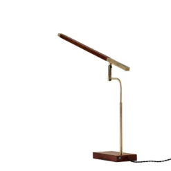 LED Barrett Desk Lamp Walnut/Brass (Includes LED Light Bulb) - Adesso -Adesso GUEST 19e55e85 0d3c 42ac a9ec abc57a2dcfc8