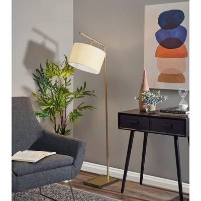 Reynolds Floor Lamp Antique Brass - Adesso 3 Reynolds Floor Lamp Antique Brass - Adesso