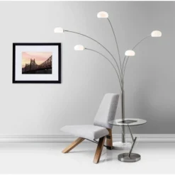 86" Luna Arc Lamp (Includes Light Bulb) Silver - Adesso -Adesso GUEST 20a79562 fb73 4417 be51 c164ce6595fb