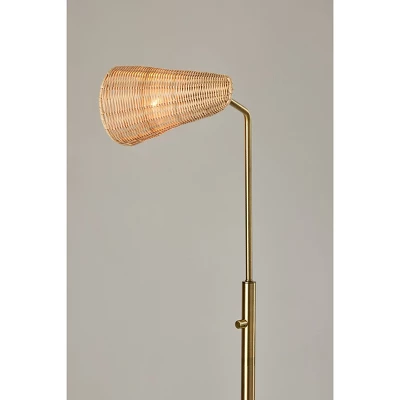 Cove Floor Lamp Antique Brass - Adesso 4 Cove Floor Lamp Antique Brass - Adesso - Image 2