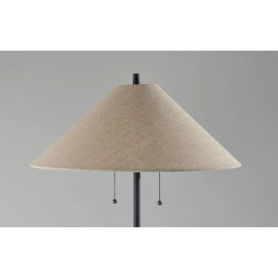 Palmer Walnut Floor Lamp Black - Adesso 5 Palmer Walnut Floor Lamp Black - Adesso - Image 3