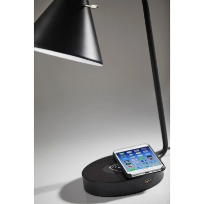 19" Wireless Charging Table Lamp Matte Black - Adesso 4 19" Wireless Charging Table Lamp Matte Black - Adesso - Image 2