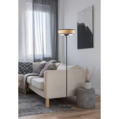 300W Harper Floor Lamp Black/Natural - Adesso 7 300W Harper Floor Lamp Black/Natural - Adesso -Adesso GUEST 2d158324 7ec7 409d 9950 0fa454ee36ee