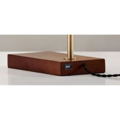LED Barrett Desk Lamp Walnut/Brass (Includes LED Light Bulb) - Adesso -Adesso GUEST 3b0018ea e791 4bbc 80f4 0b9e649ec48b