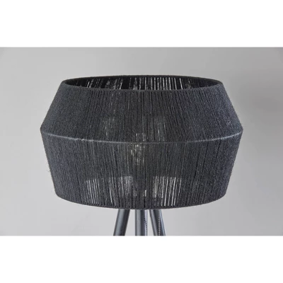 Adesso Montana Floor Lamp Black: 61" Height, Wood Tripod Base, Rope Shade, UL Listed 4 Adesso Montana Floor Lamp Black: 61" Height, Wood Tripod Base, Rope Shade, UL Listed - Image 2
