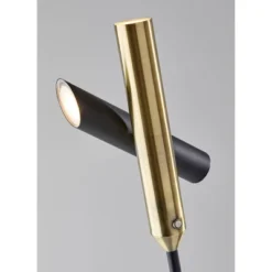 LED Vega Torchiere Black/Brass (Includes LED Light Bulb) - Adesso -Adesso GUEST 3f55d9fd 4eef 4d88 8b6d 6b1dab848fb1