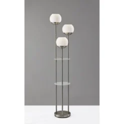 Bianca Shelf Floor Lamp Brushed Steel - Adesso -Adesso GUEST 3fb2720b b1c2 4c56 8fce fc83206944ad