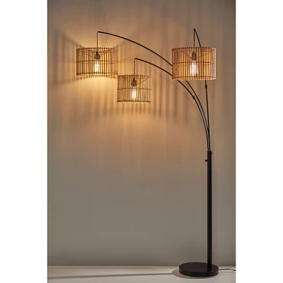 82" Cabana Collection 3-Arm Arc Lamp Black - Adesso 12 82" Cabana Collection 3-Arm Arc Lamp Black - Adesso - Image 10