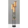 Adesso Trio Floor Lamp Black And Antique Brass: ETL Listed, 68.5" Height, 3 Woven Paper Shades -Adesso GUEST 4347f21e 32c0 4d91 82a8 4c8eac3e8f99