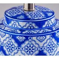 Adesso (Set Of 2) Polly Bonus Table Lamps White And Blue: Ceramic Base, Polyester Drum Shade, ETL Listed 12 Adesso (Set Of 2) Polly Bonus Table Lamps White And Blue: Ceramic Base, Polyester Drum Shade, ETL Listed -Adesso GUEST 453c1e82 72d4 4631 b60e 39858cfe909c