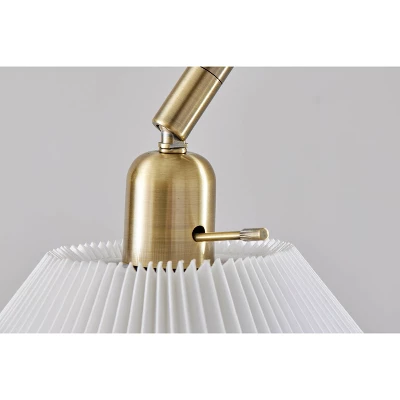 Adesso Delaney Floor Lamp Antique Brass: 72" High With 3-Way Rotary Switch, ETL Listed 3 Adesso Delaney Floor Lamp Antique Brass: 72" High With 3-Way Rotary Switch, ETL Listed