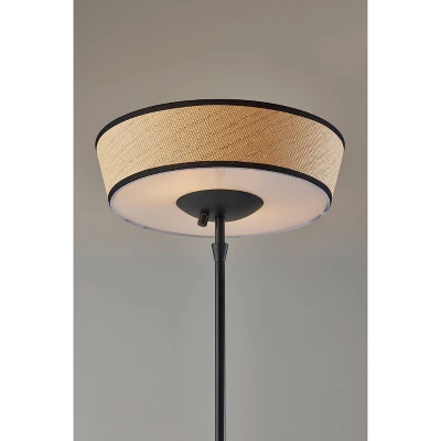 300W Harper Floor Lamp Black/Natural - Adesso 4 300W Harper Floor Lamp Black/Natural - Adesso - Image 2