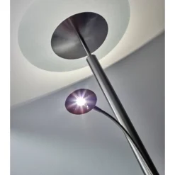72" Stellar Combo Torchiere Steel (Includes LED Light Bulb) - Adesso -Adesso GUEST 4da5c51a fd4e 4e80 9671 4776b25e7976