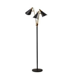 66" Nadine 3-Arm Floor Lamp Black - Adesso -Adesso GUEST 50ef0b91 5ef3 4cf7 954f e0459f898924
