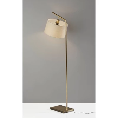 Reynolds Floor Lamp Antique Brass - Adesso 5 Reynolds Floor Lamp Antique Brass - Adesso - Image 3