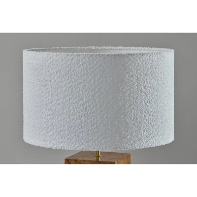 Adesso Frederick Tall Table Lamp: ETL Listed, 28.5" Height, White Boucle Drum Shade, Wood Base With Veneer, 100W 5 Adesso Frederick Tall Table Lamp: ETL Listed, 28.5" Height, White Boucle Drum Shade, Wood Base With Veneer, 100W - Image 3