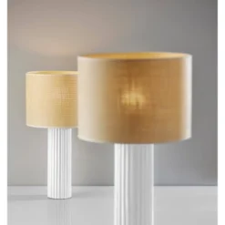 Adesso Primrose Table Lamp White: Ceramic Body, Beige Shade, No Assembly, UL Listed, 24.5" Height -Adesso GUEST 56ed3293 8ad9 438d 8aa6 c48c238894e8