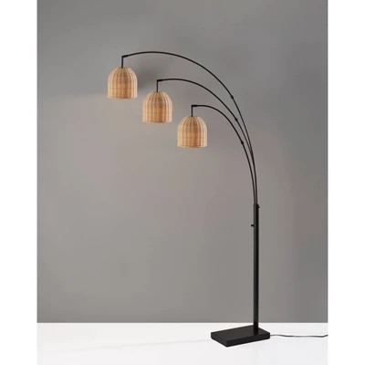 Bahama 3 Arm Arc Lamp Dark Bronze - Adesso 6 Bahama 3 Arm Arc Lamp Dark Bronze - Adesso - Image 4