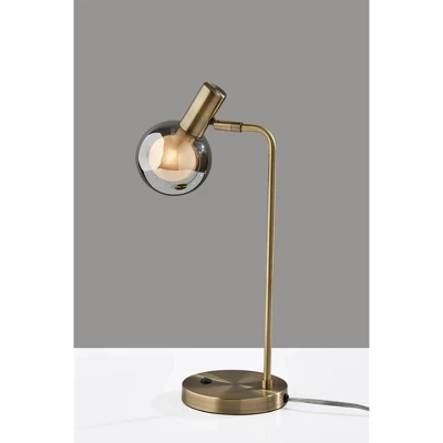 Adesso Starling Desk Lamp (Includes LED Light Bulb) Brass: Modern Glass Shade, ETL Listed, 3000K Warm Light 4 Adesso Starling Desk Lamp (Includes LED Light Bulb) Brass: Modern Glass Shade, ETL Listed, 3000K Warm Light - Image 3