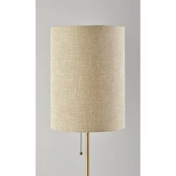 Adesso Tucker Table Lamp Brass: Marble Base, Antique Finish, Beige Polyester Drum Shade, ETL Listed -Adesso GUEST 5ffa3867 0605 4b78 b752 efc759016466