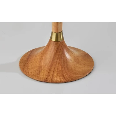 Rebecca Table Lamp Natural Rubberwood With Antique Brass Accent - Adesso 5 Rebecca Table Lamp Natural Rubberwood With Antique Brass Accent - Adesso - Image 3