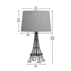 Adesso Eiffel Tower Table Lamp Black/Gray: Acrylic Base, No Assembly, UL Listed, 3-Way Switch 8 Adesso Eiffel Tower Table Lamp Black/Gray: Acrylic Base, No Assembly, UL Listed, 3-Way Switch -Adesso GUEST 61ca502d 87dc 4f81 a8da 7d9b12221a60
