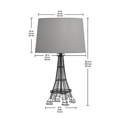 Adesso Eiffel Tower Table Lamp Black/Gray: Acrylic Base, No Assembly, UL Listed, 3-Way Switch 5 Adesso Eiffel Tower Table Lamp Black/Gray: Acrylic Base, No Assembly, UL Listed, 3-Way Switch - Image 3