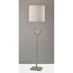Adesso Elizabeth Floor Lamp Beige: 62.5" Tall, Rustic Textured Finish, 3-Way Rotary Switch, UL Listed