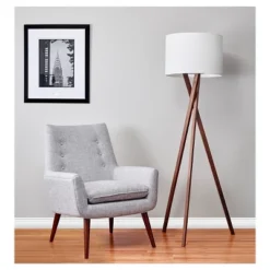 63" Brooklyn Floor Lamp Walnut - Adesso