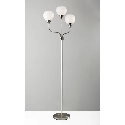65.5" Phillip 3-Arm Floor Lamp Steel - Adesso 3 65.5" Phillip 3-Arm Floor Lamp Steel - Adesso
