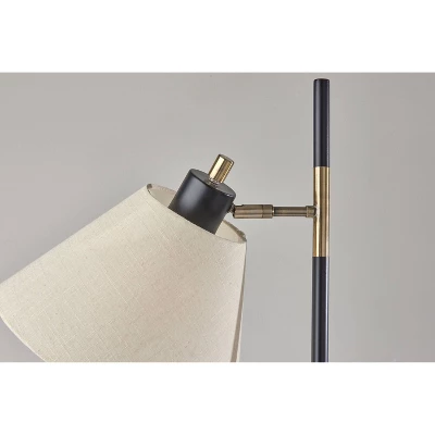 Matthew Floor Lamp Black/Antique Brass - Adesso 5 Matthew Floor Lamp Black/Antique Brass - Adesso - Image 3