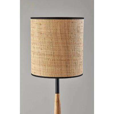 Cayman Natural Wood Floor Lamp Black - Adesso 3 Cayman Natural Wood Floor Lamp Black - Adesso