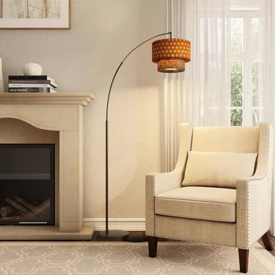 66" X 71" 3-way Gala Arc Lamp Black - Adesso 4 66" X 71" 3-way Gala Arc Lamp Black - Adesso - Image 2