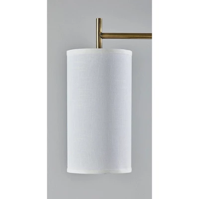 Adesso Zion Floor Lamp Antique Brass: Mid-Century Modern, White Textured Drum Shade, ETL Listed 3 Adesso Zion Floor Lamp Antique Brass: Mid-Century Modern, White Textured Drum Shade, ETL Listed