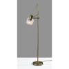 Adesso Rhodes Floor Lamp Brass: Antique Finish, Adjustable Glass Shade, ETL Listed, 56" Height -Adesso GUEST 7aaf41d2 a214 4966 b313 a546f07b06e1