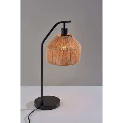 Adesso Amalfi Table Lamp Black: 22" Metal Body, Dome Rope Shade, ETL Listed, 60W, No Assembly Required 3 Adesso Amalfi Table Lamp Black: 22" Metal Body, Dome Rope Shade, ETL Listed, 60W, No Assembly Required