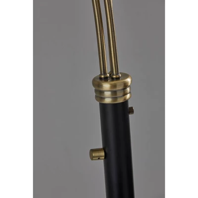 3 Arm Bergen Arc Lamp Black - Adesso 4 3 Arm Bergen Arc Lamp Black - Adesso - Image 2