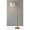 Adesso Milo Floor Lamp Antique Brass: Standing Arc With Linen Shade, UL Listed, 3-Way Dimmer Switch -Adesso GUEST 851b4f06 08d7 4585 877e d55e31d8319f