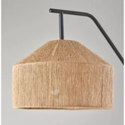 Adesso Amalfi Floor Lamp Black: Modern Metal Stand With Linen Shade, ETL Listed, 65" Height -Adesso GUEST 85ad94bd f401 47d2 86ba 711cfc37f720