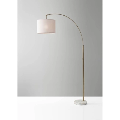 73.5" Bowery Arc Lamp Antique Brass - Adesso 3 73.5" Bowery Arc Lamp Antique Brass - Adesso