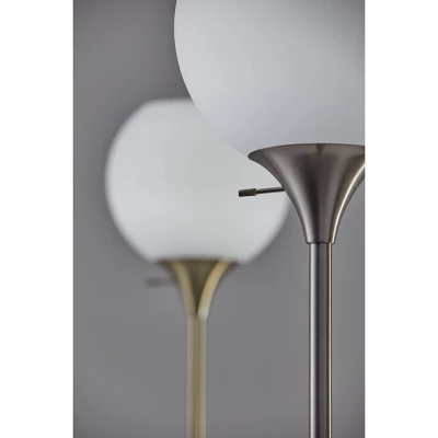 71" 3-way Fiona Torchiere Brass - Adesso 6 71" 3-way Fiona Torchiere Brass - Adesso - Image 4