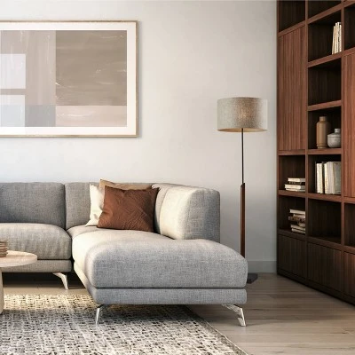 Ethan Floor Lamp Black/Walnut - Adesso 3 Ethan Floor Lamp Black/Walnut - Adesso