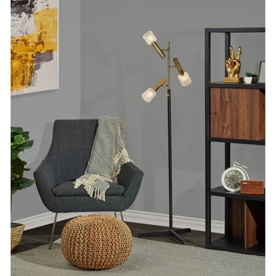 Melvin Antique Brass Floor Lamp (Includes LED Light Bulb) Black - Adesso 5 Melvin Antique Brass Floor Lamp (Includes LED Light Bulb) Black - Adesso - Image 3